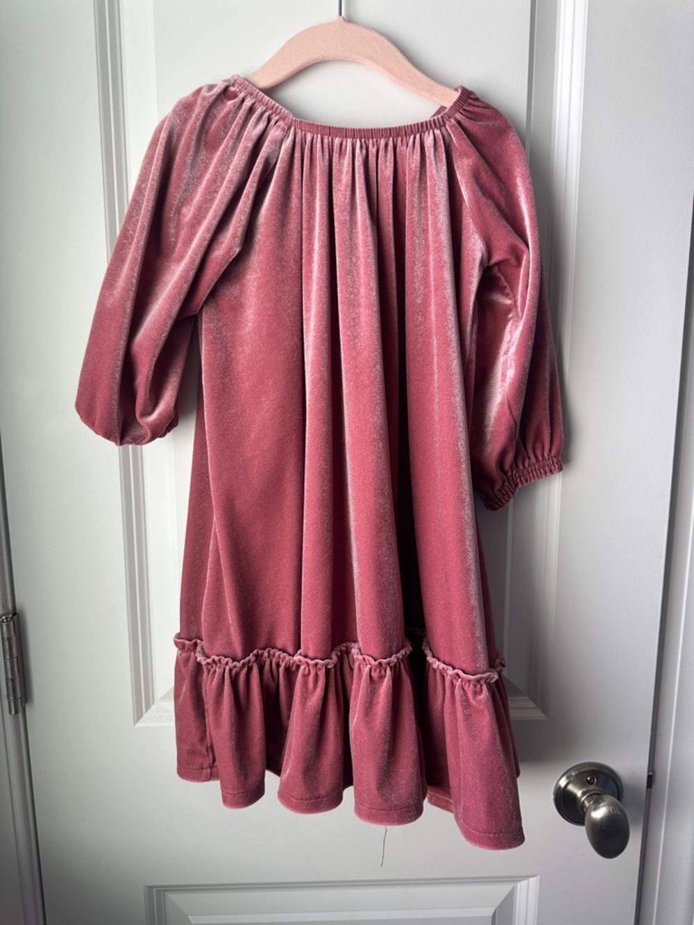 Old Navy Dusty Rose Velvet Peasant Dress